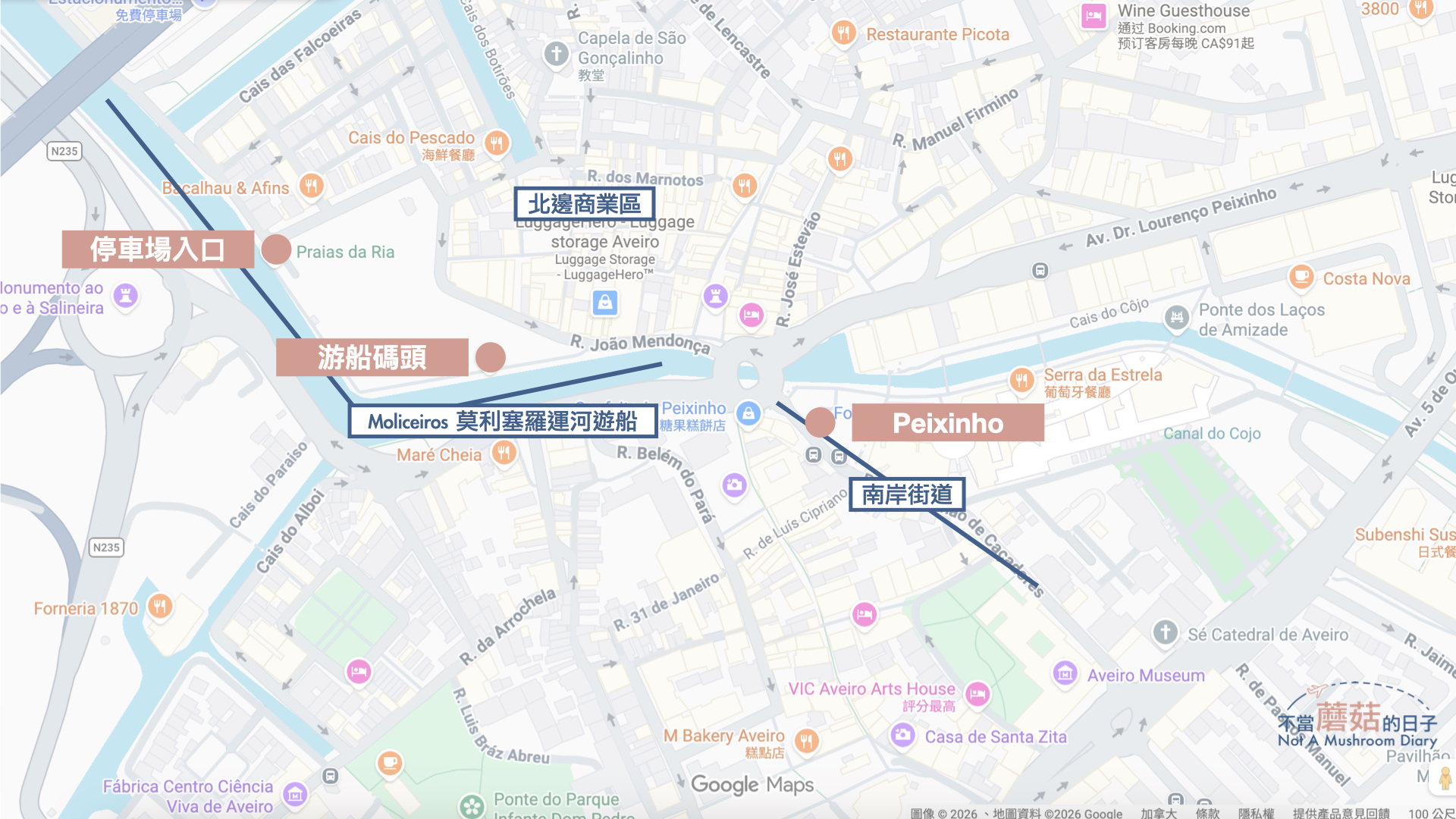 阿威羅 Aveiro 景點 地圖 一日遊 自駕 必去 Peixinho Ovos Moles