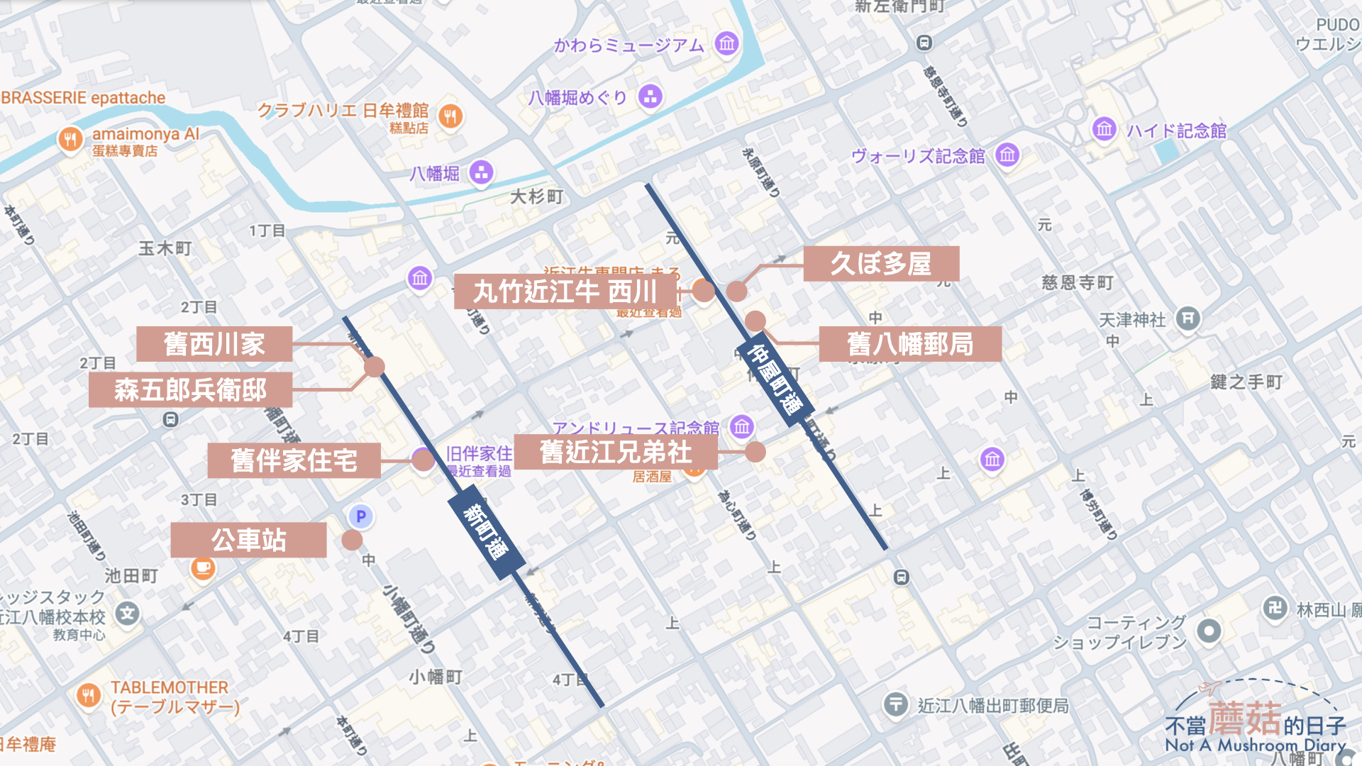 近江八幡 一日遊 自由行 景點 推薦 舊伴家住宅 景點地圖